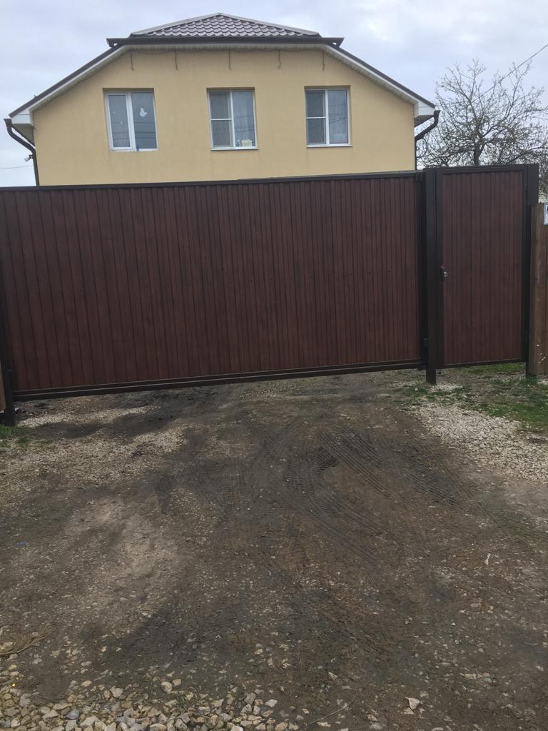 Установка откатных ворот, навесов