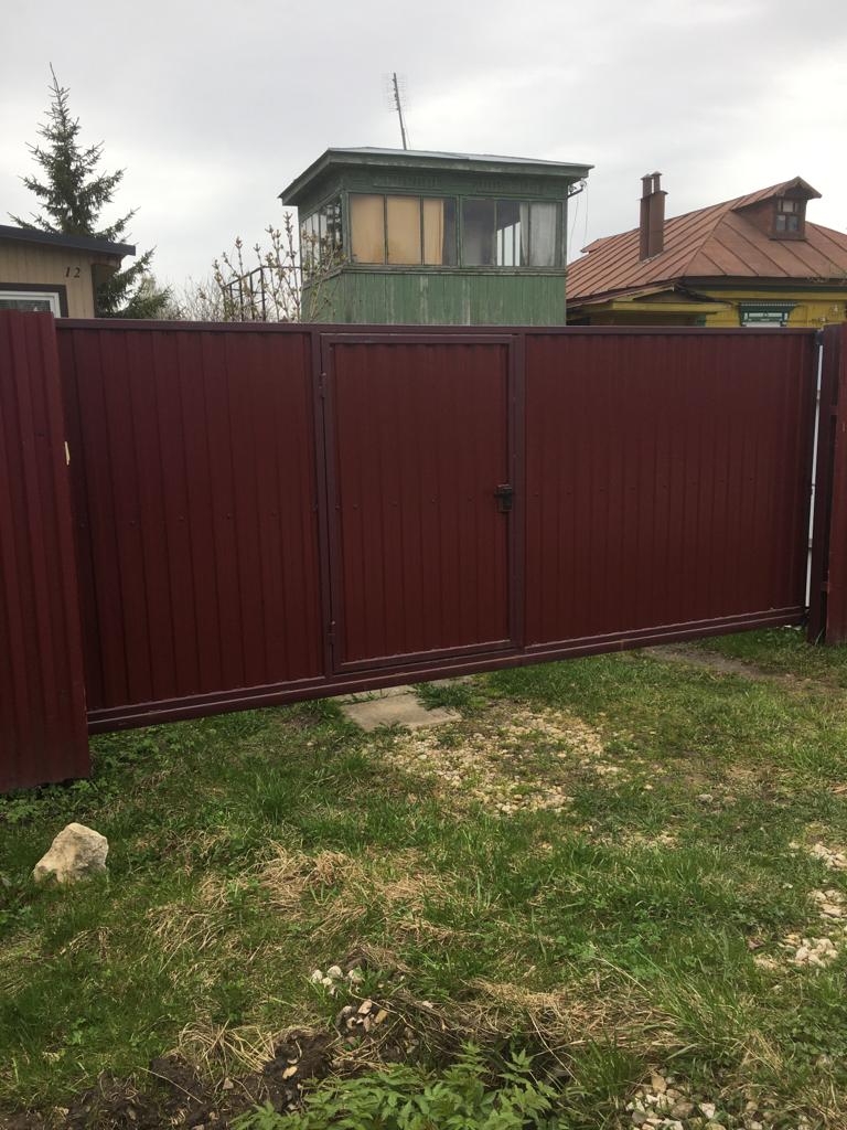 Установка откатных ворот, навесов