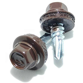 Саморез кровельный с п/п Daxmer 5,5х19 мм (250 шт, RAL8017, Шоколадно-коричневый)